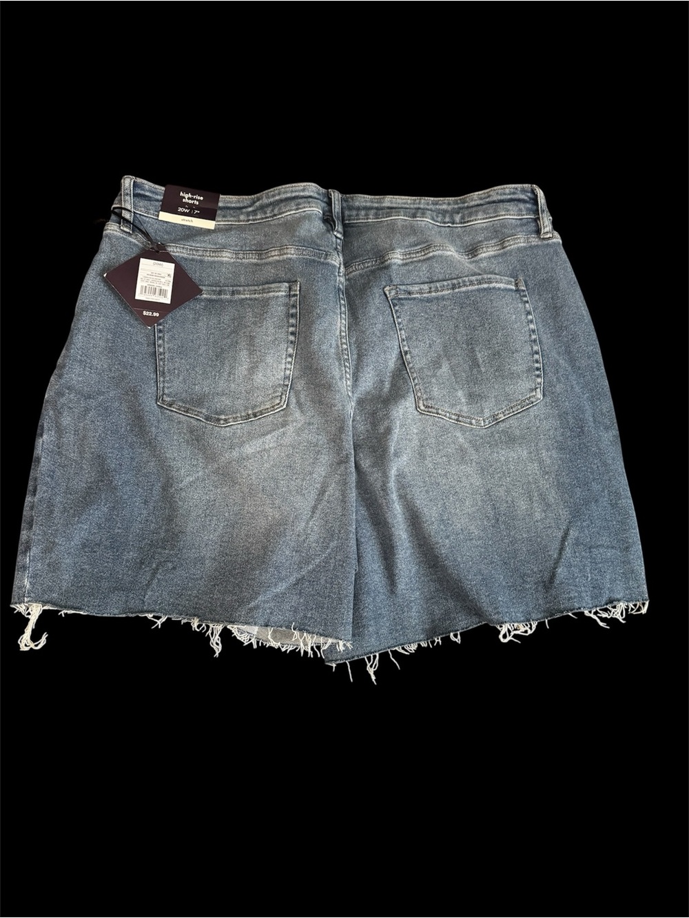 Ava & Viv Distressed Mid-Blue Denim Jean Shorts - Picture 2 of 7